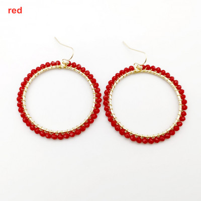 „Wgoud Bohemian“ rankų darbo karoliukai, apvalūs, ašariniai lašai, auskarai moterims „Femme Fashion“ stiklo karoliukai, austi geometriniai kabantys auskarai, dovana