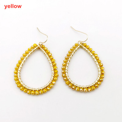 „Wgoud Bohemian“ rankų darbo karoliukai, apvalūs, ašariniai lašai, auskarai moterims „Femme Fashion“ stiklo karoliukai, austi geometriniai kabantys auskarai, dovana