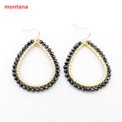 „Wgoud Bohemian“ rankų darbo karoliukai, apvalūs, ašariniai lašai, auskarai moterims „Femme Fashion“ stiklo karoliukai, austi geometriniai kabantys auskarai, dovana