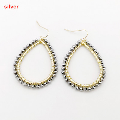 „Wgoud Bohemian“ rankų darbo karoliukai, apvalūs, ašariniai lašai, auskarai moterims „Femme Fashion“ stiklo karoliukai, austi geometriniai kabantys auskarai, dovana