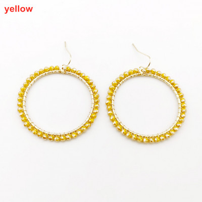 „Wgoud Bohemian“ rankų darbo karoliukai, apvalūs, ašariniai lašai, auskarai moterims „Femme Fashion“ stiklo karoliukai, austi geometriniai kabantys auskarai, dovana