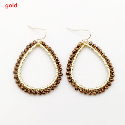 „Wgoud Bohemian“ rankų darbo karoliukai, apvalūs, ašariniai lašai, auskarai moterims „Femme Fashion“ stiklo karoliukai, austi geometriniai kabantys auskarai, dovana