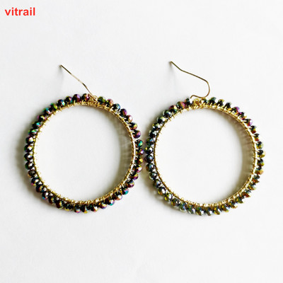 „Wgoud Bohemian“ rankų darbo karoliukai, apvalūs, ašariniai lašai, auskarai moterims „Femme Fashion“ stiklo karoliukai, austi geometriniai kabantys auskarai, dovana