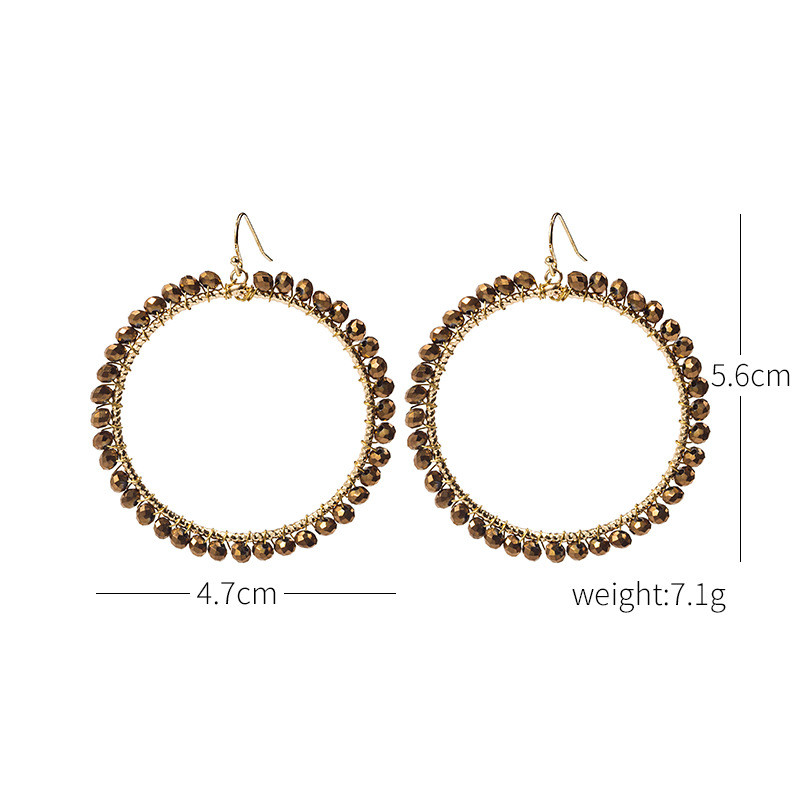 „Wgoud Bohemian“ rankų darbo karoliukai, apvalūs, ašariniai lašai, auskarai moterims „Femme Fashion“ stiklo karoliukai, austi geometriniai kabantys auskarai, dovana