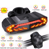 Dviračio signalizacijos galinis žibintas nuo vagystės USB įkraunamas vandeniui atsparus dviračio galinis žibintas posūkio signalo įspėjamasis stabdžių žibintas