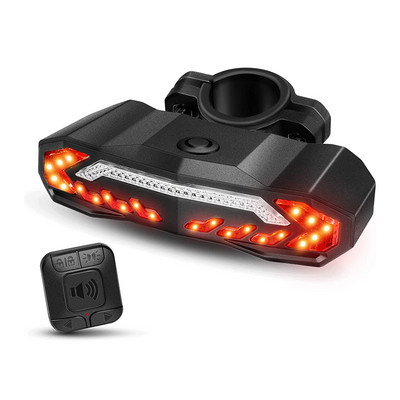 Dviračio signalizacijos galinis žibintas nuo vagystės USB įkraunamas vandeniui atsparus dviračio galinis žibintas posūkio signalo įspėjamasis stabdžių žibintas