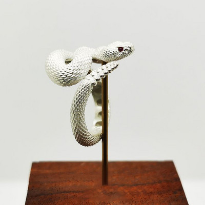 Dominuojantis senovinis sidabro spalvos gyvatės žiedas vyrui gyvatė Rankų darbo vyriškas žiedas Nacionalinis potvynis karoliai pakabukas papuošalų priedai