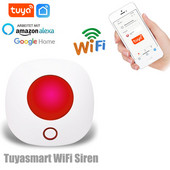 Tuya Wifi Strobe Sirena Namų apsauga Apsaugos nuo įsilaužimo sistema 433MHz garso ir šviesos sirena belaidė aliarmo palaikymas Alexa Google Home