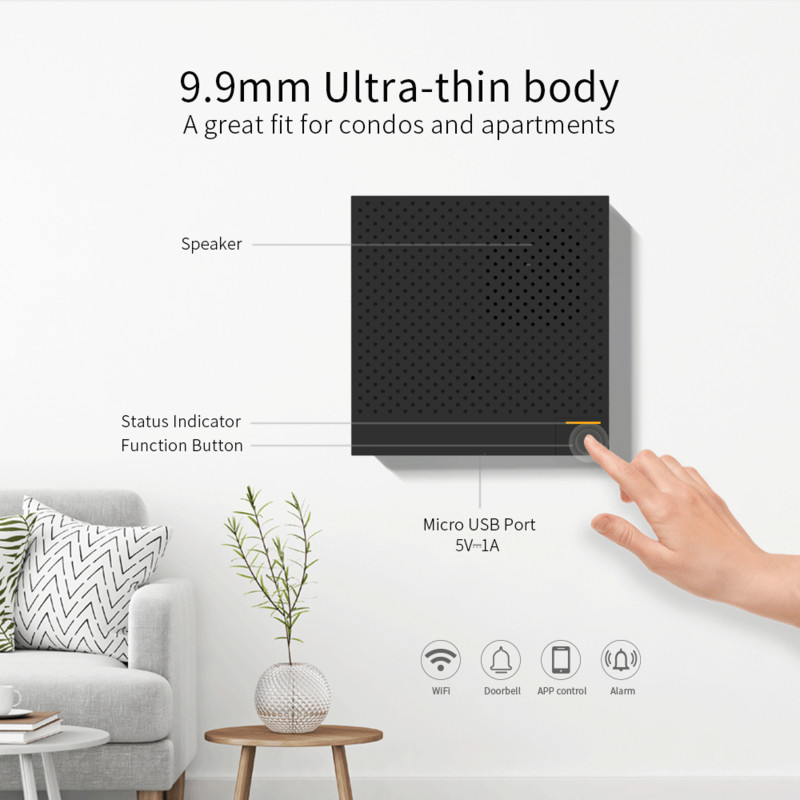 Ostaniot WiFi Smart Security Box Ultra-tanko zvono na vratima 433Mhz Tuya bežični kućni protuprovalni alarmni sustav APP Daljinski upravljač