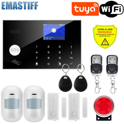 Sistem de alarmă Tuya WIFI pentru acasă Detector de fir fără fir Securitate Antifurt Smart Home Control APP cu senzor de mișcare PIR fără fir