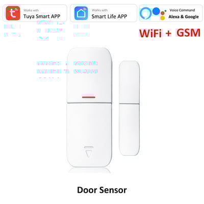 Tuya Smart WIFI GSM namų apsaugos signalizacijos sistema veikia su Alexa Google Arm Išjungti balso komandą PIR durų dūmų detektorius SOS