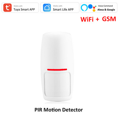 Tuya Smart WIFI GSM namų apsaugos signalizacijos sistema veikia su Alexa Google Arm Išjungti balso komandą PIR durų dūmų detektorius SOS