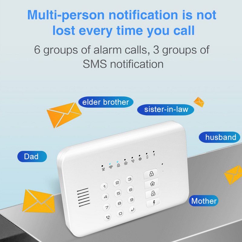 Tuya Smart WIFI GSM namų apsaugos signalizacijos sistema veikia su Alexa Google Arm Išjungti balso komandą PIR durų dūmų detektorius SOS
