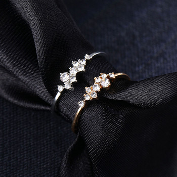 Κομψά μοντέρνα γυναικεία κοσμήματα με δαχτυλίδι ροζ χρυσό / ρολό / χρυσό χρώμα Κρυστάλλινα δαχτυλίδια οπαλίου 6/7/8/9 Μέγεθος Hot Sale