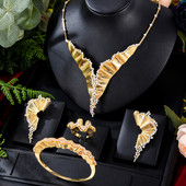 GODKI nauji madingi prabangūs 2 vnt karolių auskarų rinkiniai papuošalų rinkinys moterims vestuvių vakarėliui, pilnai cirkonio Dubajaus vestuvinių papuošalų rinkiniai