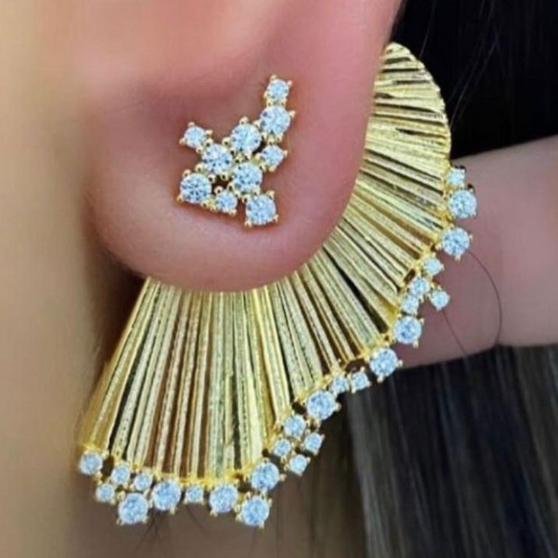 GODKI nauji madingi prabangūs 2 vnt karolių auskarų rinkiniai papuošalų rinkinys moterims vestuvių vakarėliui, pilnai cirkonio Dubajaus vestuvinių papuošalų rinkiniai