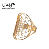 Unift geometrinis gyvybės gėlių žiedas, reguliuojamas nerūdijančio plieno žiedas vyrams, moteriški aksesuarai, vintažiniai filigraniniai vikingų papuošalai, dovana