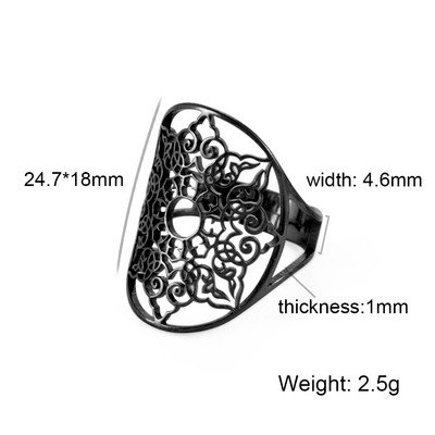 Unift geometrinis gyvybės gėlių žiedas, reguliuojamas nerūdijančio plieno žiedas vyrams, moteriški aksesuarai, vintažiniai filigraniniai vikingų papuošalai, dovana