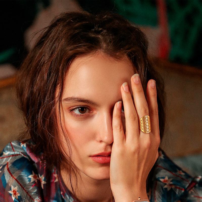 Unift geometrinis gyvybės gėlių žiedas, reguliuojamas nerūdijančio plieno žiedas vyrams, moteriški aksesuarai, vintažiniai filigraniniai vikingų papuošalai, dovana