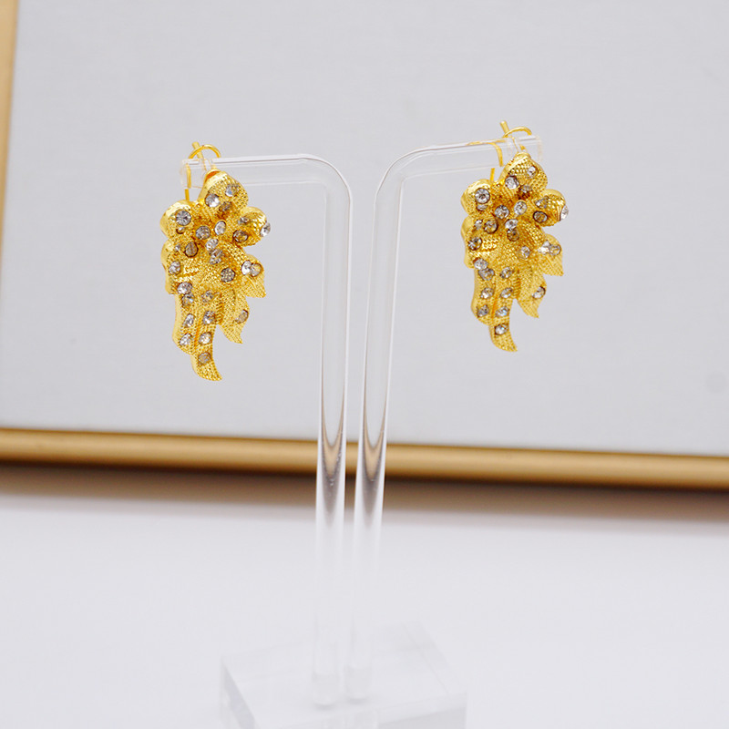 Etiopijos aukso spalvos Dubajaus papuošalų rinkiniai Moterų vestuvių dovanos karoliai auskarai apyrankės žiedai papuošalų rinkiniai