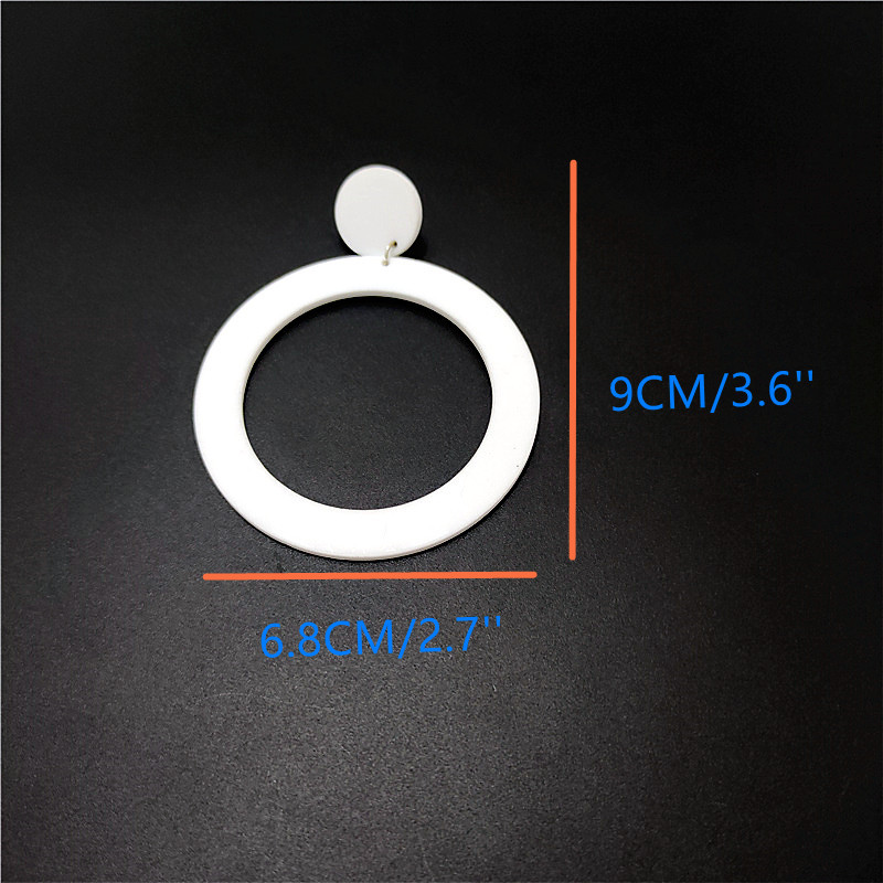 KUGUYS klasikiniai baltai raudoni juodi apvalūs auskarai moterims, akriliniai geometriniai madingi paprasti dideli papuošalų priedai