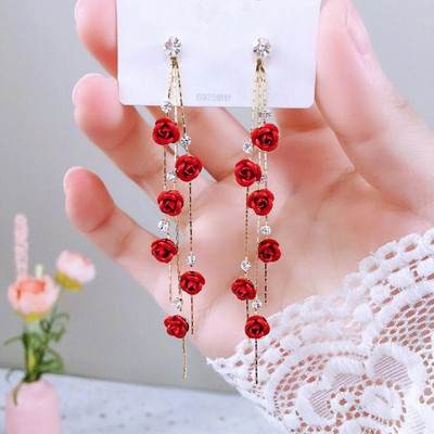 Korejske sjajne leptir kristalne naušnice Bijoux duge viseće naušnice s resicama za žene Statement naušnice Nakit za zabave Pokloni