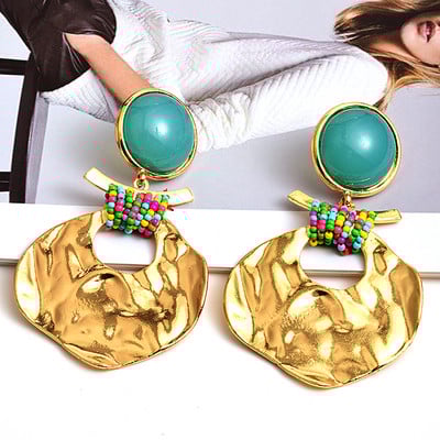 Nauji Aukso spalvos metaliniai netaisyklingi auskarai Aukštos kokybės kabantys auskarai Madingi juvelyriniai aksesuarai moterims