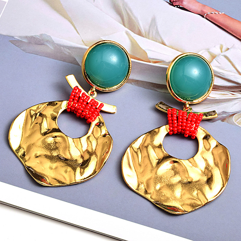 Nauji Aukso spalvos metaliniai netaisyklingi auskarai Aukštos kokybės kabantys auskarai Madingi juvelyriniai aksesuarai moterims