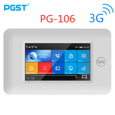 PGST PG-106 433MHz belaidis 3G GSM WIFI GPRS APP nuotolinio valdymo pultas RFID PIR Smart Home apsaugos signalizacijos sistemos, skirtos IOS ir Android