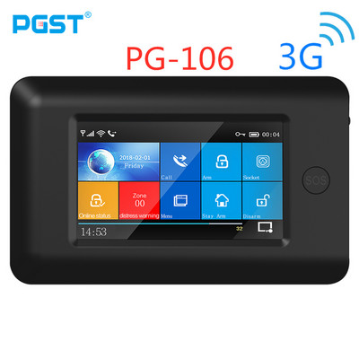 PGST PG-106 433MHz belaidis 3G GSM WIFI GPRS APP nuotolinio valdymo pultas RFID PIR Smart Home apsaugos signalizacijos sistemos, skirtos IOS ir Android