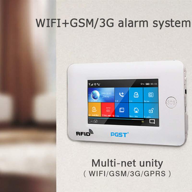 PGST PG-106 433MHz belaidis 3G GSM WIFI GPRS APP nuotolinio valdymo pultas RFID PIR Smart Home apsaugos signalizacijos sistemos, skirtos IOS ir Android
