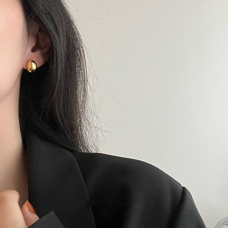 Minimalaus dizaino lygūs ovalūs metaliniai pupelių auskarai mieloms mergaitėms 2022 m. Nauji madingi papuošalai vakarėliui paprasti aksesuarai moterims