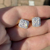 „Huitan“ naujos mados kvadratinės formos moteriški auskarai su smeigtukais, visiškai asfaltuoti blizgūs krištoliniai cirkoniai, aukštos kokybės moteriški madingi auskarai didmeninė prekyba