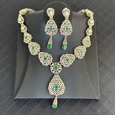 Maroko nuotakos kūno papuošalų karoliai auskarai juosmens grandinės komplektas prabangus prašmatnus vestuvių kaftano papuošalų rinkinys, reguliuojamo ilgio diržas