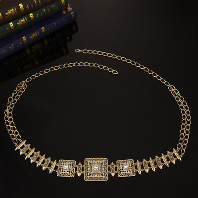 Maroko nuotakos kūno papuošalų karoliai auskarai juosmens grandinės komplektas prabangus prašmatnus vestuvių kaftano papuošalų rinkinys, reguliuojamo ilgio diržas