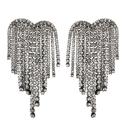 Trend Prabangūs Kalnų krištolo auskarai pareiškimas Shine Heart Sietynas Auskarai Vakarėlis Vestuvių Papuošalai Dovana