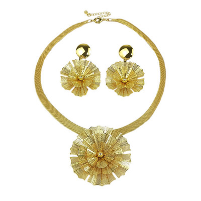 Dubajaus aukso spalvos papuošalų rinkinys moterims, gėlių auskarai, karoliai, papuošalų rinkiniai, afrikietiški prabangūs vestuvių dizaino aksesuarai MANILAI
