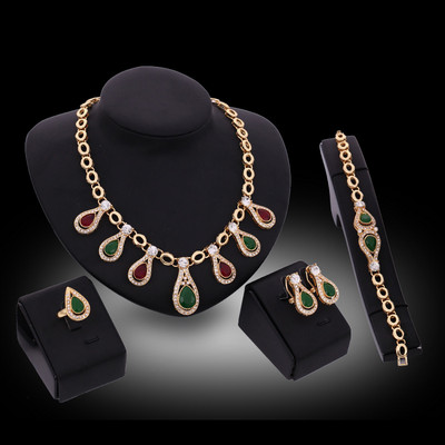 Indijos papuošalai Moteriški papuošalai Estetinis karolių rinkinys Madingas auskarų rinkinys Naujas nuotakos vestuvių aksesuarai Moteriškas žiedas apyrankė