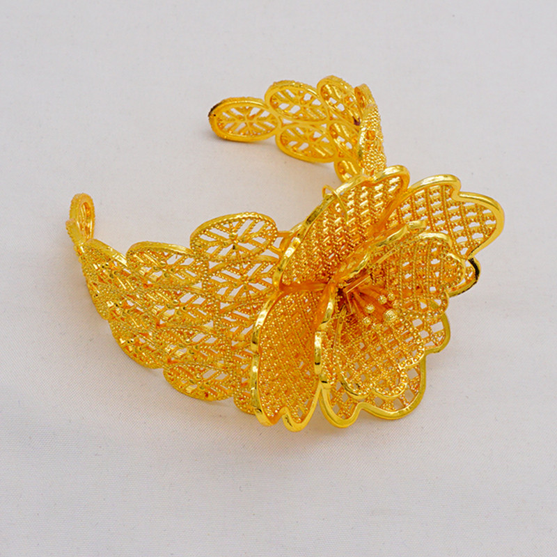 Etiopijos Dubajaus plačios apyrankės moterims Aukso spalvos Prabangi Afrikos Indijos apyrankė ir žiedas Saudo Arabija Vestuvių pokylių dovanos