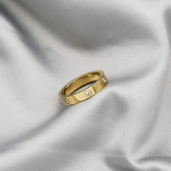 2021 Горещи кристални пръстени от неръждаема стомана за жени Мода Титан Bague Femme Сватбен годежен пръстен Lover Луксозна марка Бижута