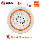 Ηχητική και φωτεινή σειρήνα συναγερμού Tuya Smart Zigbee με ηχείο Strobe Alerts 90dB για ασφάλεια στο σπίτι