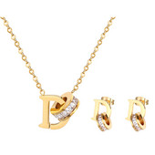 Klasikiniai nerūdijančio plieno karoliai moterims Dizainerių papuošalai Prabangūs karoliai Moteriški karoliai + auskarai T006