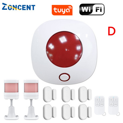 ZONCENT SN11 belaidė Wi-Fi strobe sirena Smart Home Security Signalizavimo sistemos rinkinys Tuya App Control 110dB Garsiakalbis