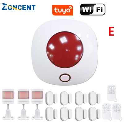 ZONCENT SN11 belaidė Wi-Fi strobe sirena Smart Home Security Signalizavimo sistemos rinkinys Tuya App Control 110dB Garsiakalbis