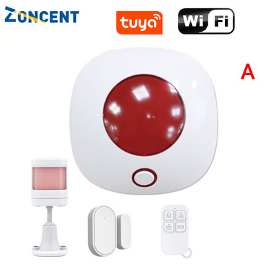 ZONCENT SN11 belaidė Wi-Fi strobe sirena Smart Home Security Signalizavimo sistemos rinkinys Tuya App Control 110dB Garsiakalbis