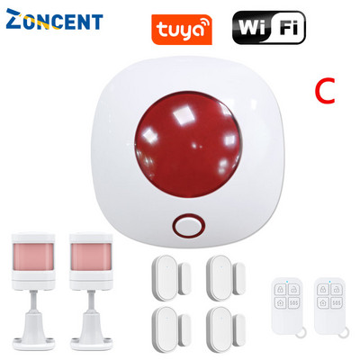 ZONCENT SN11 belaidė Wi-Fi strobe sirena Smart Home Security Signalizavimo sistemos rinkinys Tuya App Control 110dB Garsiakalbis