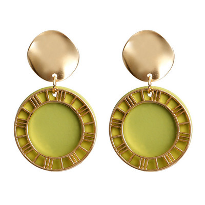 Cercei cu picătură rotunzi, strâns coreeani, pentru femei, 2019, bijuterii de modă, vintage, geometrice, rotunde, cu paiete, agățate.