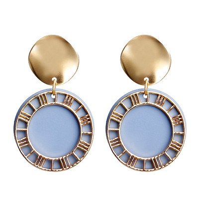 Cercei cu picătură rotunzi, strâns coreeani, pentru femei, 2019, bijuterii de modă, vintage, geometrice, rotunde, cu paiete, agățate.