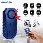 Awapow Alarma antifurt pentru biciclete 113dB Telecomanda fara fir Alarma de detectare a vibratiilor Detector impermeabil pentru bicicleta motocicleta
