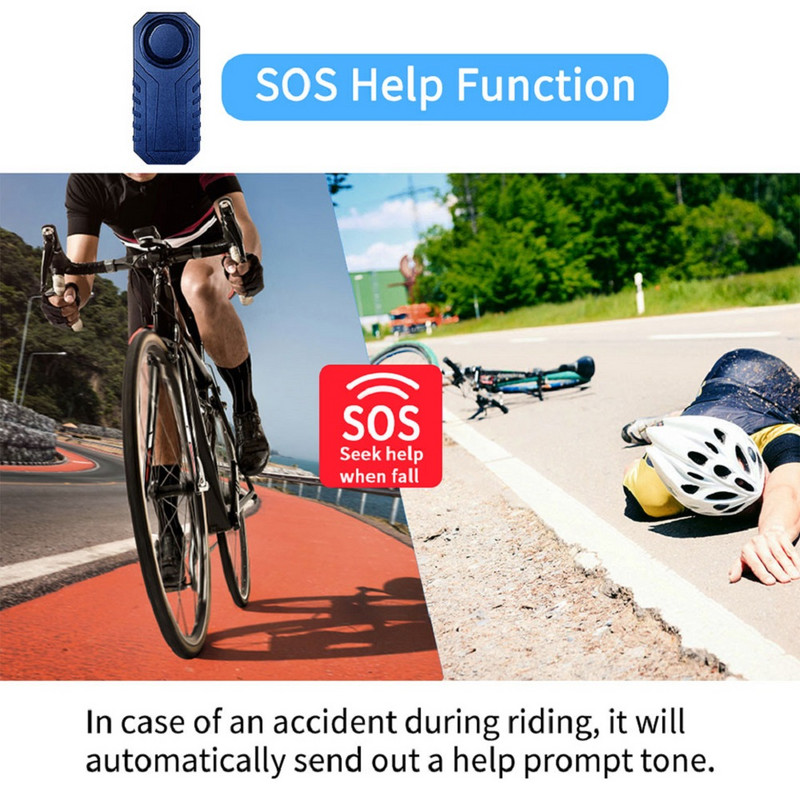 Awapow Alarma antifurt pentru biciclete 113dB Telecomanda fara fir Alarma de detectare a vibratiilor Detector impermeabil pentru bicicleta motocicleta